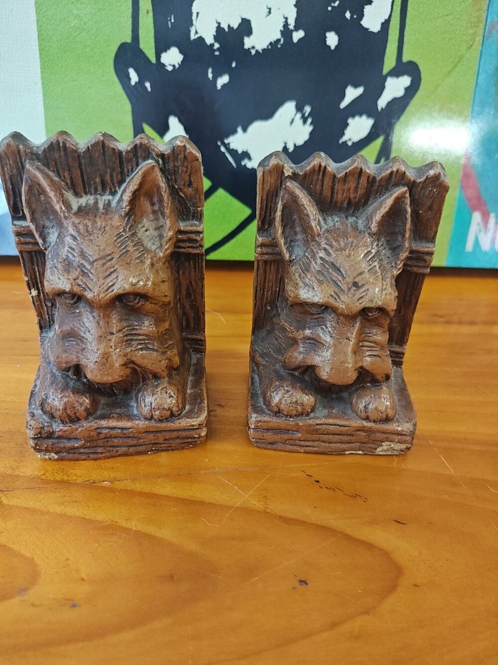 Vintage Mcm TG Scottie Terrier Dog Book Ends 4.5" Tall